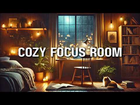 Cozy Focus Room ☕ Rainy Lofi for Deep Focus, Study & Work