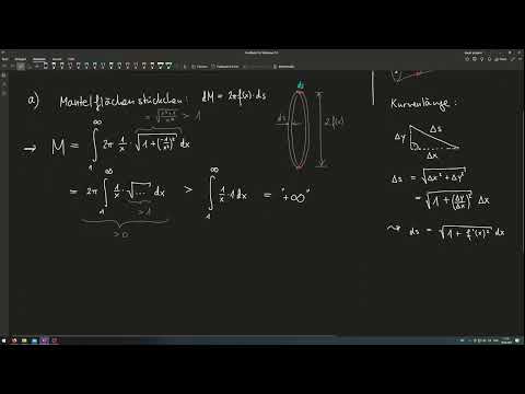 Gabriels Horn - Unendlich als Integrationsgrenze (Methoden der Integration 6 - Tutorium Analysis 2)