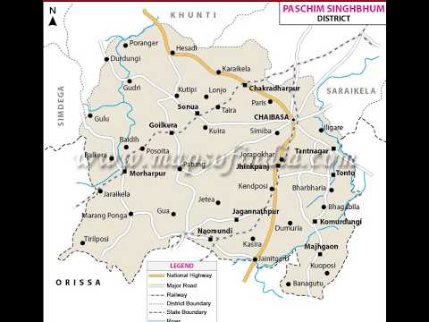 West Singhbhum Tourism Map
