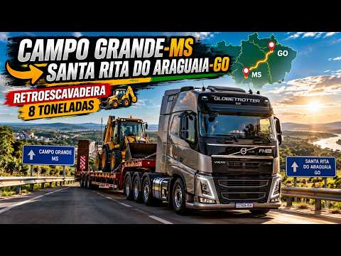 470 KM de Campo Grande-MS a Santa Rita do Araguaia-GO | Retroescavadeira de 8T | ETS2 Brasil