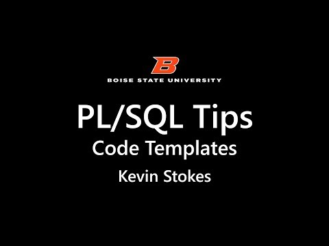 Pl Sql Code Templates