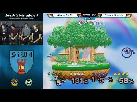 SiW4 - Sneddy + Stivo Vs. Alex + D3LT4 - Winners Top 24 - Melee Doubles