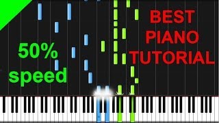 Ludovico Einaudi - Nightbook 50% speed piano tutorial