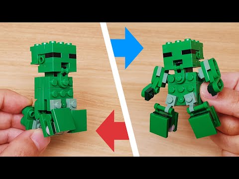 Micro LEGO brick transformer mech - Viner #minecraft #creeper  #LEGO #MOC #mech #レゴ #レゴ変形ロボ #레고변신로봇