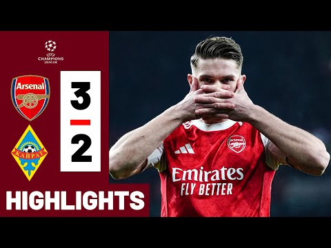 ABSOLUTE LEADER! Arsenal vs Kairat 3-2 HIGHLIGHTS Champions League 25/26