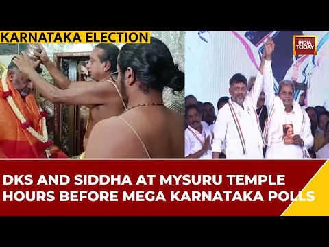 DKS & Siddha Seek Blessings at Mysuru Temple | Congress Hopes for Victory in Karnataka Polls 2023