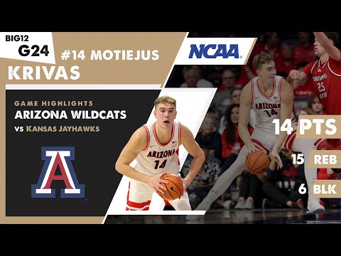 Lithuanian MOTIEJUS KRIVAS goes for Double Double 14 PTS / 15 REB / 6 BLK NCAA game highlights