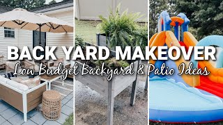 LOW BUDGET BACK YARD MAKEOVER | BACKYARD PATIO IDEAS | RAISED GARDEN BEDS | BACKYARD ON A BUDGET