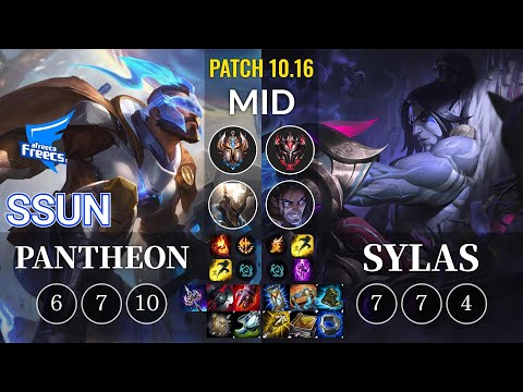 AF SSUN Pantheon vs Sylas Mid - KR Patch 10.16