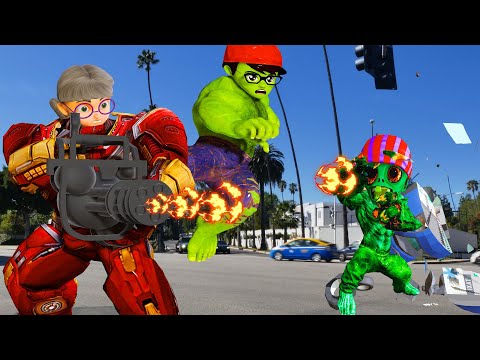 Scary Teacher 3D In Real Life NickHulk vs Ironman Tani Fight with giant Zombies to protect the City