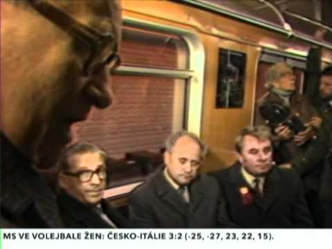 Pražské metro - zahájení provozu na trase B za účasti prezidenta G. Husáka (2.11.1985)