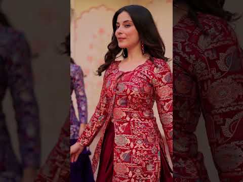 Maroon Premium Vichitra Silk Lehenga Set with Jequard Blouse & Hexagon Latkan Detailing