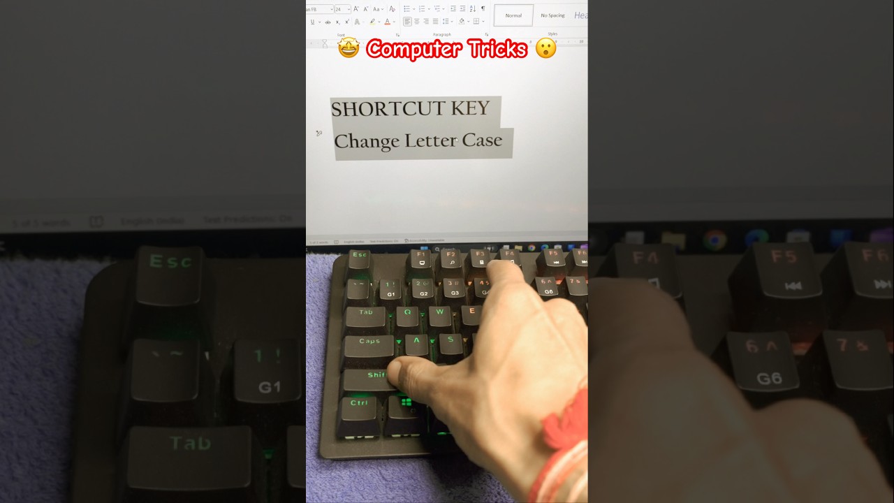 Computer 🖥️ Shortcut Key for letter case change Upper Lower Proper #tricks #shortcutkeys #trending