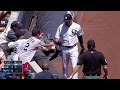 CLE NYY Jeter Makes Nice Play Gives Ball To Fan
