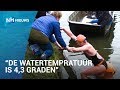 Gerda raakt onderkoeld na het zwemmen in ijskoud water
