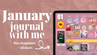 January Journal With Me | Free Templates + Stickers ✨| GoodNotes 5 📖
