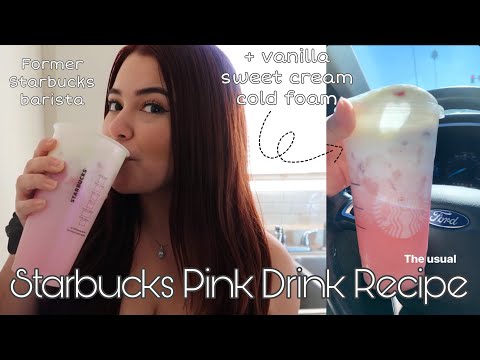 Starbucks Pink Drink Recipe with Vanilla Sweet Cream Cold Foam from a Starbucks Barista