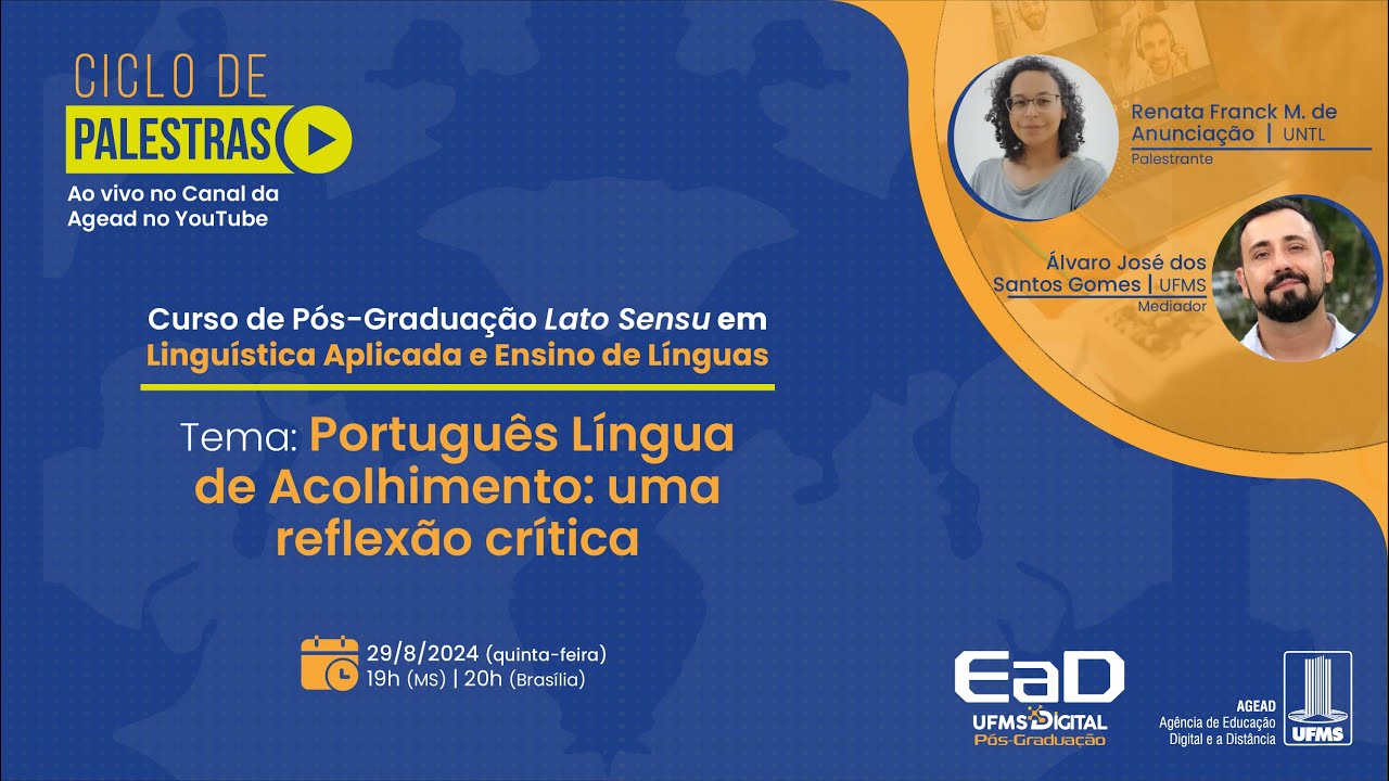 [Palestra] Português Língua de Acolhimento: uma reflexão crítica