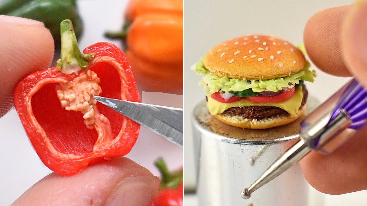 7 DIY MINIATURE FOOD for DOLLHOUSE | Crafts & Hacks | Strawberrypuffcake