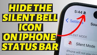 How to Hide Silent Bell icon on top Status Bar on iPhone 15 Pro Max