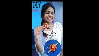 DIY easy handmade rakhi at home(1) #youtubeshorts #shorts #craft @CrafterAditi #crafterAditi