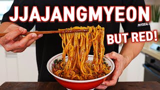 15 Minute Jjajangmyeon BUT RED! l Spicy Black Bean Noodles