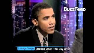 Between 2000 and 2004 Obama appeared routinely on a panel of PBS Chicago's nighty news show Chicago Tonight. This video comes from a 2002 Obama appearance discussing the midterm election results.