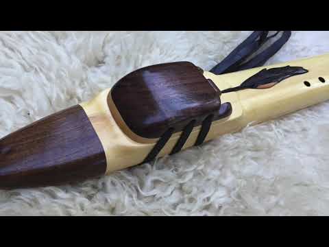 7 Hole Native American Style Drone Flute in the Key of Low D - 432Hz of Alaskan Cedar and Walnut