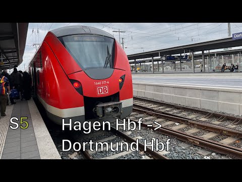 Die Mitfahrt mit der S5 von Hagen Hbf bis Dortmund Hbf