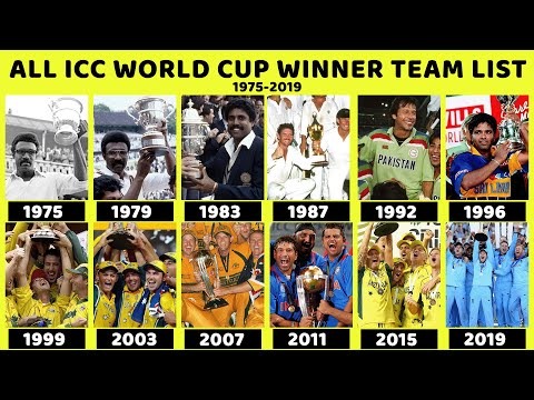 ICC World Cup Winner Team List From 1975 to 2019