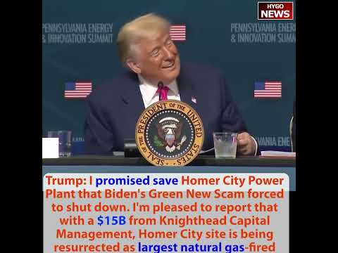 Trump: AOC & Crockett IQ test; $15B Homer City; Payments start on 8/1, surplus $25B; superpower AI