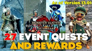 All Event Quests and Rewards [Playstation, Xbox, PC, Switch] - Monster Hunter Rise Sunbreak