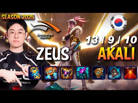 HLE Zeus AKALI vs JAYCE Top - Patch 25.08 KR Ranked | lolrec