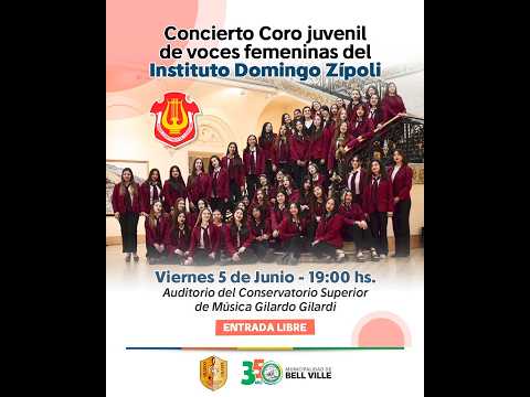 Importante presentación en Bell Ville del coro del instituto Domingo Zípoli