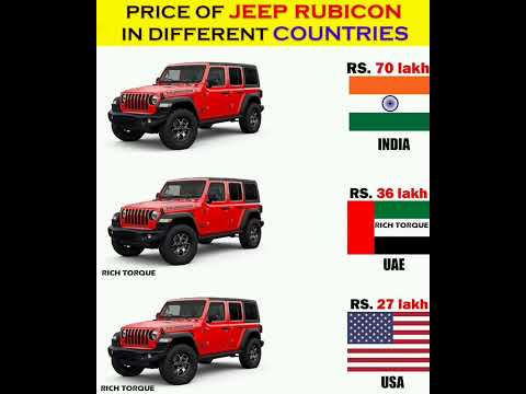 Price of Jeep Rubicon in different countries #shorts #car #jeep #rubicon