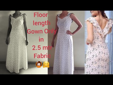 Designer Floor Length Gown in 2.5 mtr Fabric. Video