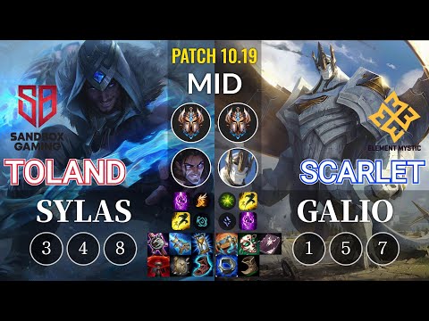 SB TolanD Sylas vs EM Scarlet Galio Mid - KR Patch 10.19