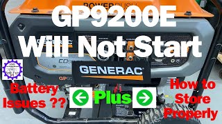 Generac GP9200E Generator Won’t Start. How to Start