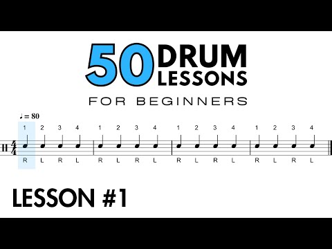 Lesson 1: Quarter Notes On The Snare Drum | 50 Drum Lessons For Beginners
