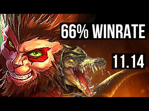 WUKONG vs RENEKTON (TOP) | Quadra, 66% winrate, 10/3/14, Dominating | KR Challenger | v11.14