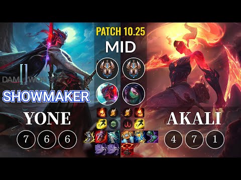 DWG Showmaker Yone vs Akali Mid - KR Patch 10.25