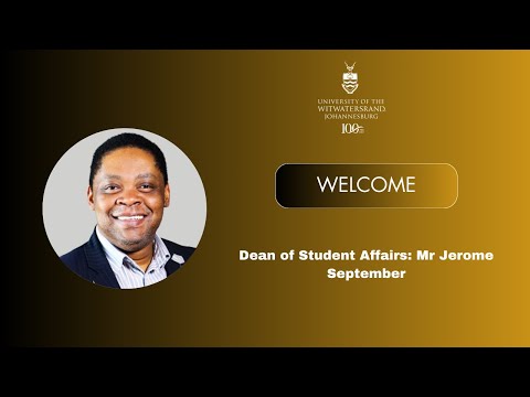 by the Dean of Student Affairs: Mr Jerome September - YouTube