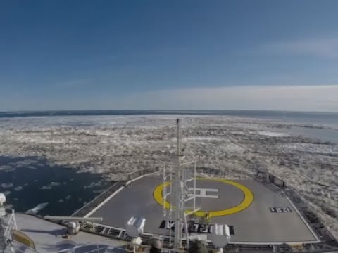 Raw: Time-Lapse of Ice Breaker in Arctic Circle