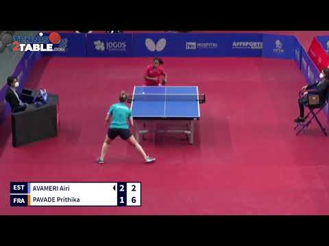 Avameri Airi (EST) vs  Pavade Prithika (FRA) - TQO Européen tennis de table Portugal