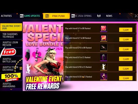 Valentine Event Free Rewards 2026 🤯 Valentine's Free Event Free Fire | Valentine Day Free Rewards