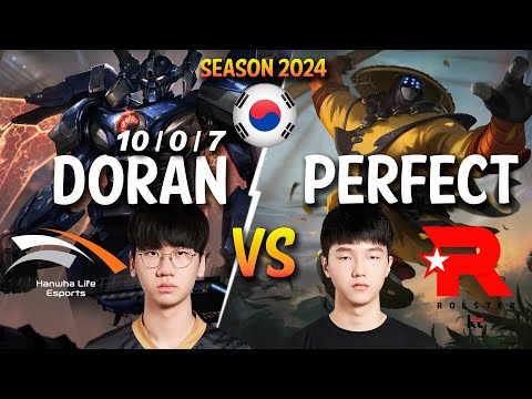 HLE Doran vs KT PerfecT - Doran AATROX vs PerfecT JAX Top - Patch 14.2 KR Ranked | lolrec