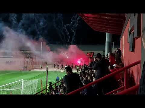 Velež Mostar - HŠK Zrinjski Mostar 0:1; 23.04.2023; away supporters pyroshow