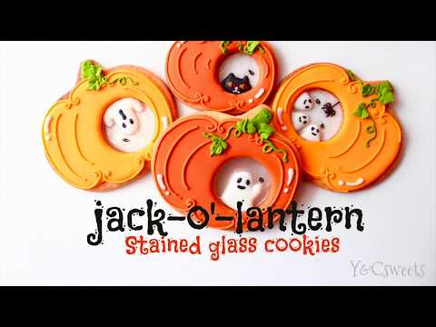【 Halloween Jack-o'-lantern cookies 】ハロウィンのステンドグラスクッキー