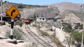 preview picture of video 'FCCA C30-7 #1001 FERROCARRIL CENTRAL ANDINO    Caripa San Bartolome Peru Down Grade Westbound'