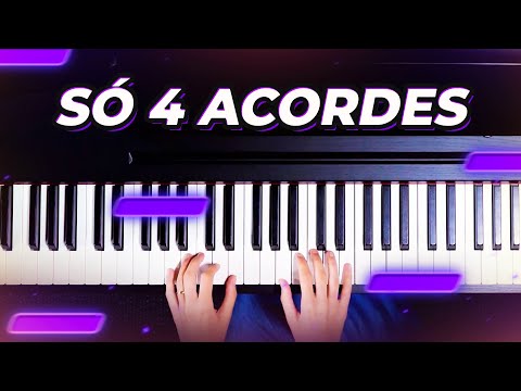 Como tocar 10 MÚSICAS só com 4 ACORDES no teclado